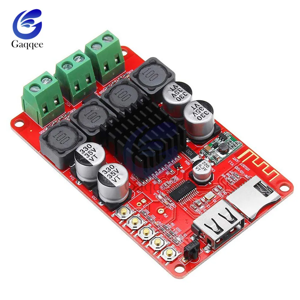 Плата усилителя модуль платы с Bluetooth 4 0 DC 12-24 В TPA3116D2 50 Вт + диском U tf-картой