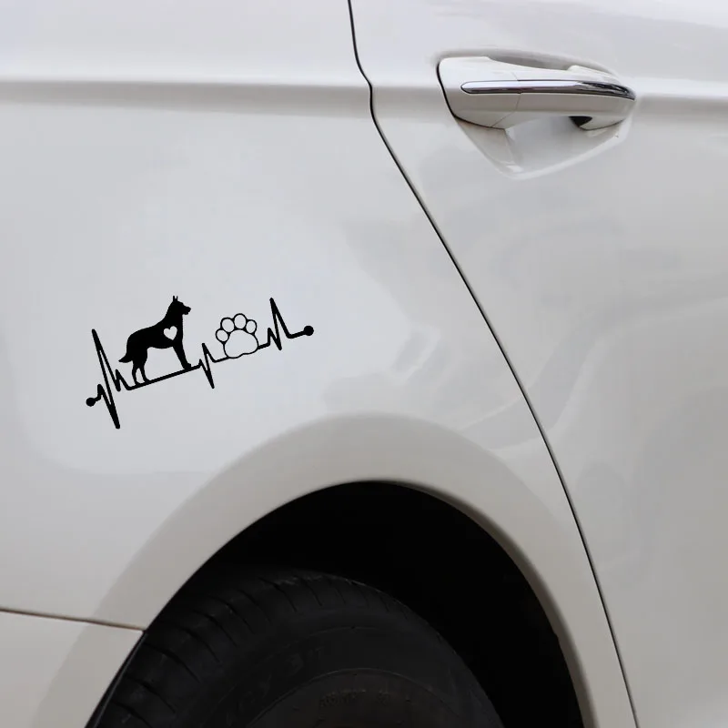 15.1*6.9CM Belgian Malinois Paw Vinyl Cartoon Decal for Car Sticker Side Emblem for Toyota Crown Chevrolet Axeo Haval Buick Kia