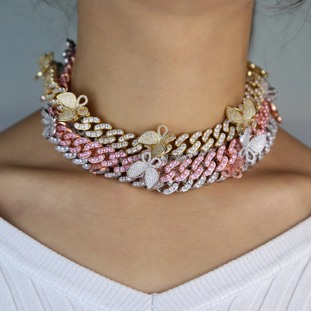 Новая мода для женщин и мужчин iced out bling CZ Мода Miami кубинская звеньевая цепочка 6Kun
