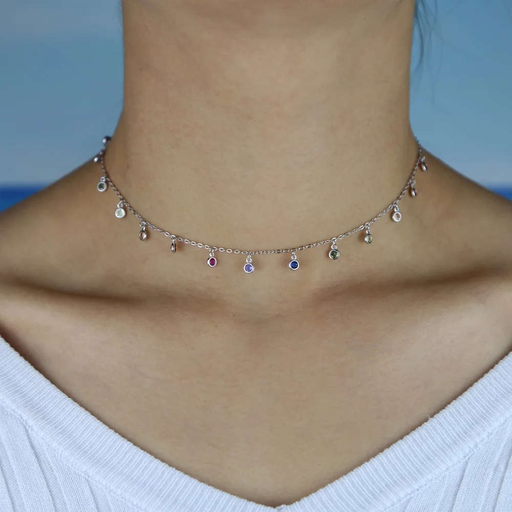 Радуга cz простой очаровательные нежные женские ювелирные изделия для девушек 925