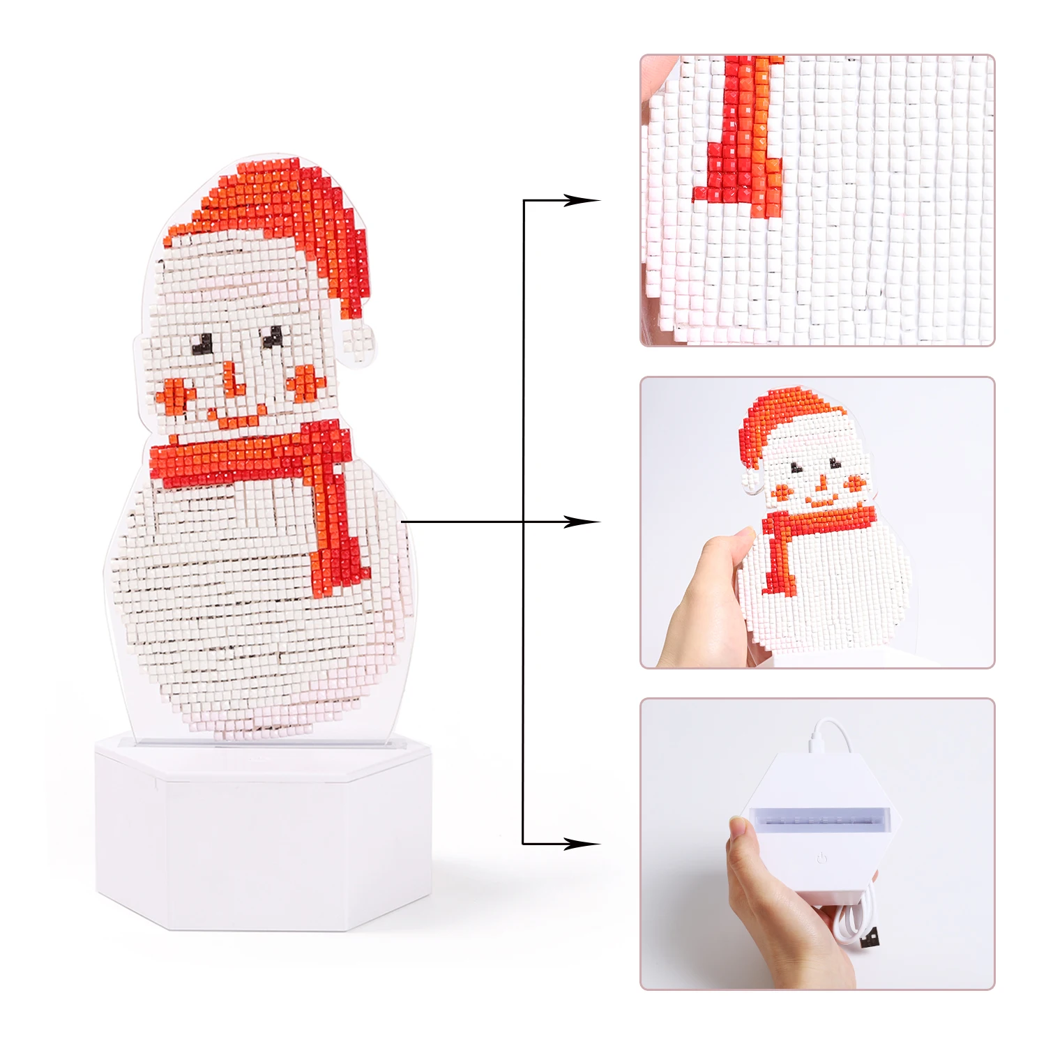 

ZOOYA DIY алмазная живопись, светодиодная лампа, специальная форма, Рождественская Алмазная мозаика, вышивка крестиком, алмазная живопись, домашний подарок