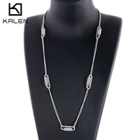 kalen fashion chain necklace simple metal chain stainless steel mens trend jewelry