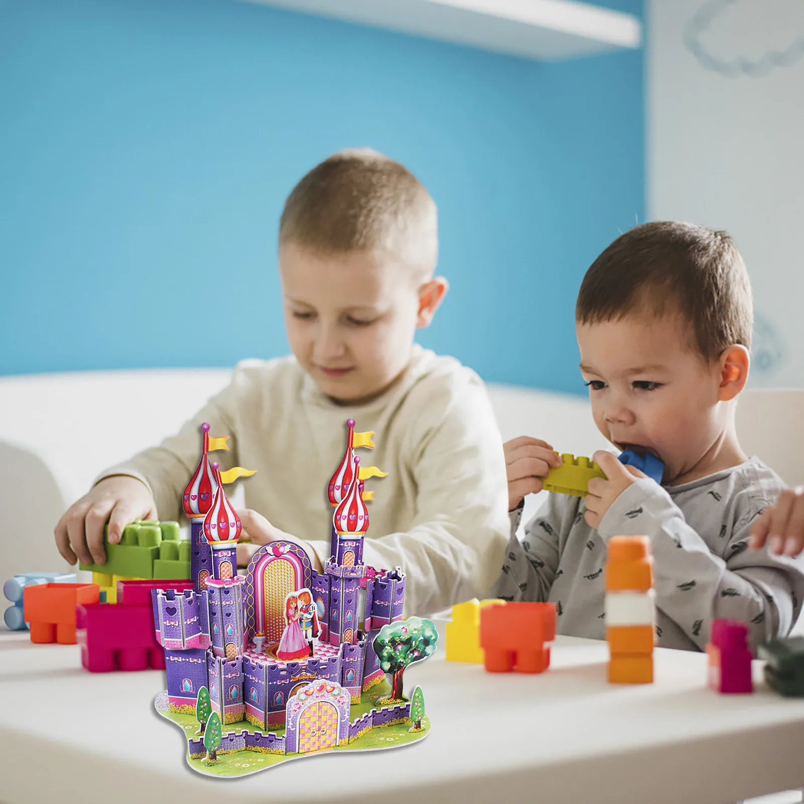 

3d Cartoon Puzzle Diy Educational Toy Puzzle House Intelligence Constructor Puzzles For Kids Cardboard House Maison De Papier
