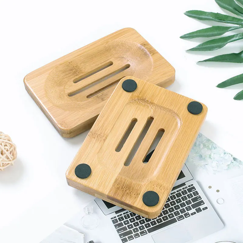 

Wooden Soap Dishes Bamboo Soap Tray Holder Soap Rack Plate Box Container Portable for Home Bathroom FBS889