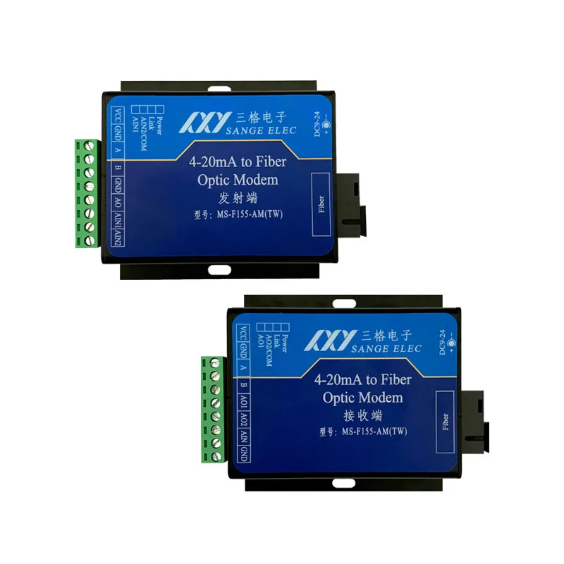 M&oacute;dulo de recolecci&oacute;n de corriente a fibra &oacute;ptica, transceptor de conversi&oacute;n, comunicaci&oacute;n bidireccional 485, 2 canales, 4-20mA-2