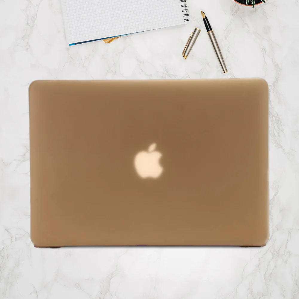 Для Macbook air pro retina 11 12 13 15 чехол Aiyopeen Прозрачный матовый Жесткий Чехол для ноутбука для macbook 15,4 13,3 дюймов A1466 - Цвет: Gold