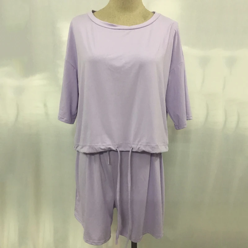 

Summer women sweatsuits sets 2021 New Hot Women's Two-Piece Suit Solid Color Home Loose Fashion Casual Suit shorts set