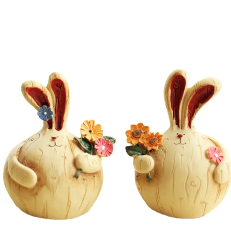 

Kawaii Pink Room Decor Bunny Resin Charms Figurine Miniature House Warming Gift Wedding Gifts Artesanato Escritorio Accesorio A