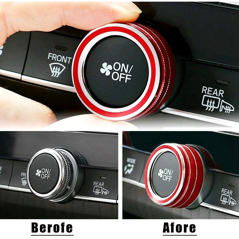 5PCS Car Centre Console Air Conditioning Volume Knob Ring Cover Trim For Honda Accord Sedan Sport EX EX-L LX 2018-2021 | Автомобили и