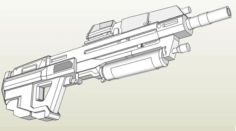 

Halo MA37 Step Sniper 3D Paper Model Handmade Drawing Military Fan Handmade DIY Military Model Toys for Children Adults