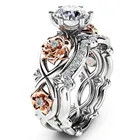 Модное женское кольцо изысканное циркониевое кольцо с цветком розы для женщин обручальное кольцо ювелирные изделия для помолвки Аксессуары Подарок на годовщину