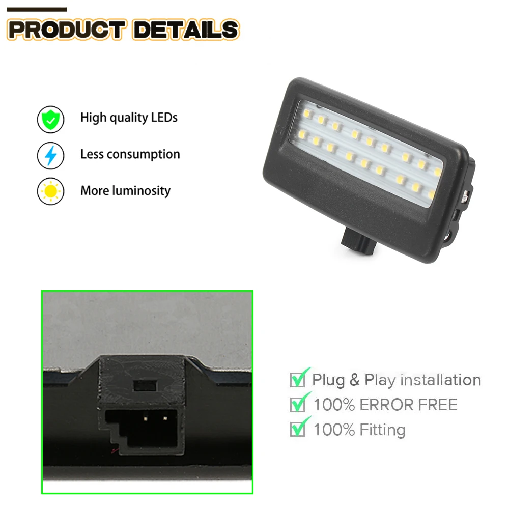 

2x White LED Vanity Mirror Light For BMW 5 series F07 F10 F11 7 Series F01 F02 F03 F04 Reading Interior Lamp Auto Lighting