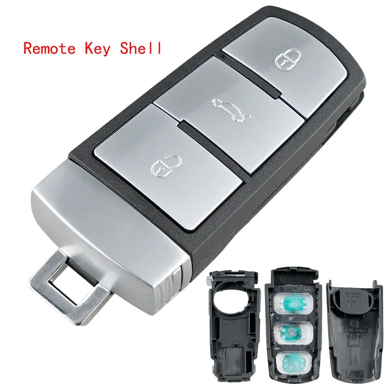 Remote Key Shell 434 МГц 3 кнопки без ключа Uncut Флип умный Автомобильный Брелок дистанционного управления с ключом с ID48 чип 3C0959752BA для VW Passat B6 3C B7 Magotan CC - Цвет: Remote Key Shell