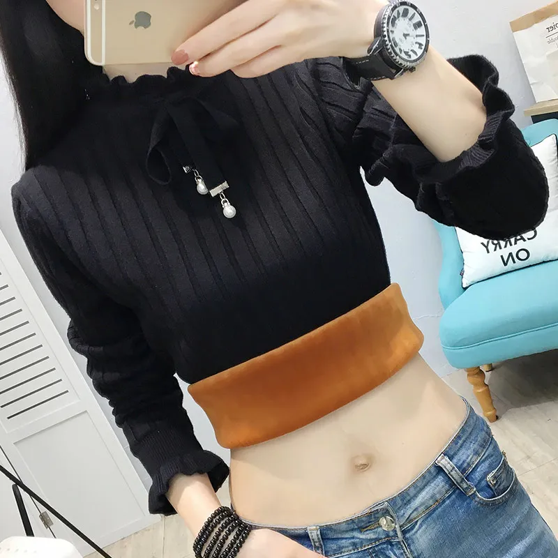 Утепленные свитера женская одежда Новинка осени и зимы 2020 Модная вязаная нижняя