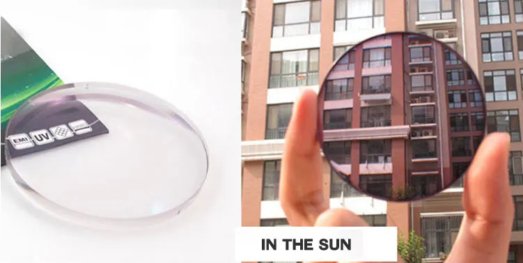 Оптические линзы фотохромные серые по рецепту Асферические близорукость Пресбиопия устойчивый к царапинам