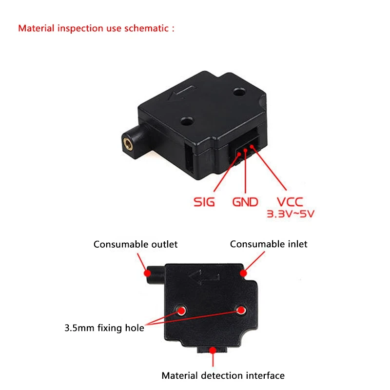 

1.75mm Filament Detection Run Out Pause 3D Printer Monitor Sensor Module