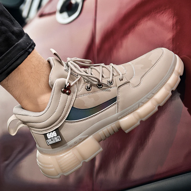 

Lcxmnd men's winter warm Plush anti slip waterproof wind popcorn Martin fashion shoes