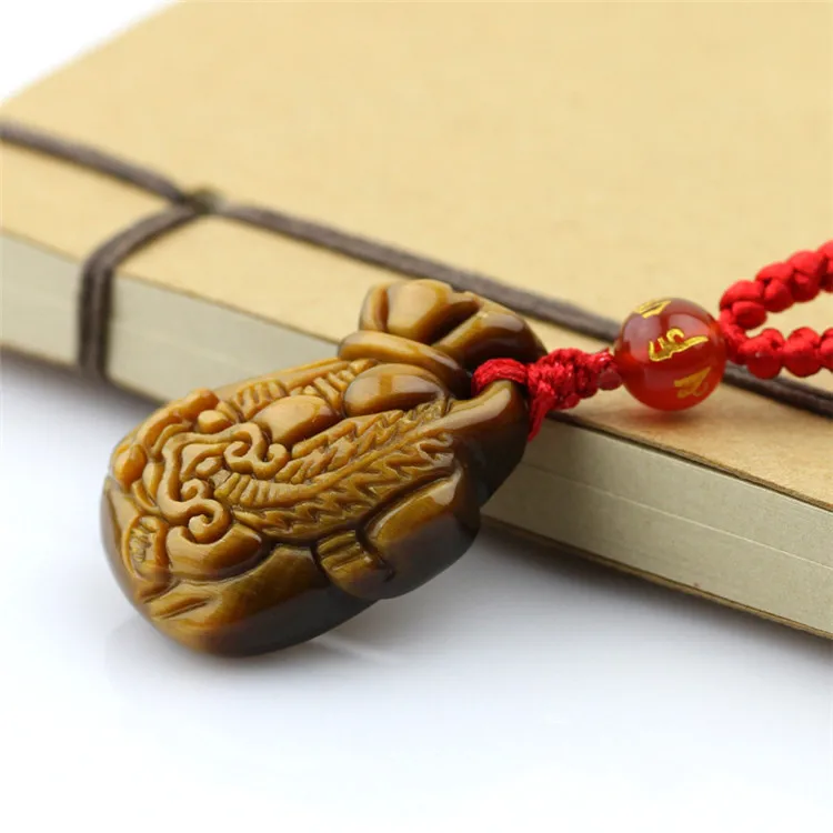 Ожерелье с подвеской в виде натурального Тигрового Глаза | Украшения и