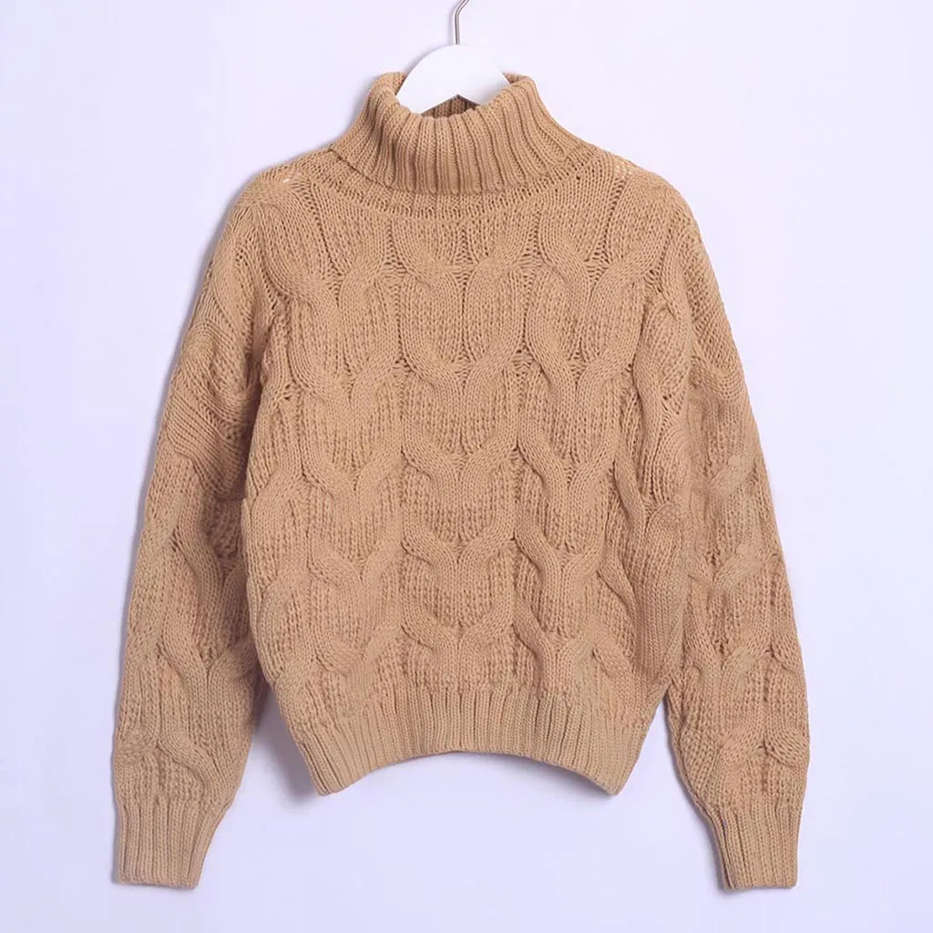 Женский трикотажный свитер с длинным рукавом воротником-хомутом | Женская одежда