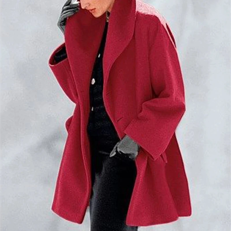 

Loose Office Coats and Women Jackets Autumn and Winter Casual Solid Windbreakers Long Sleeve Outerwear Tops Abrigos Para Mujer