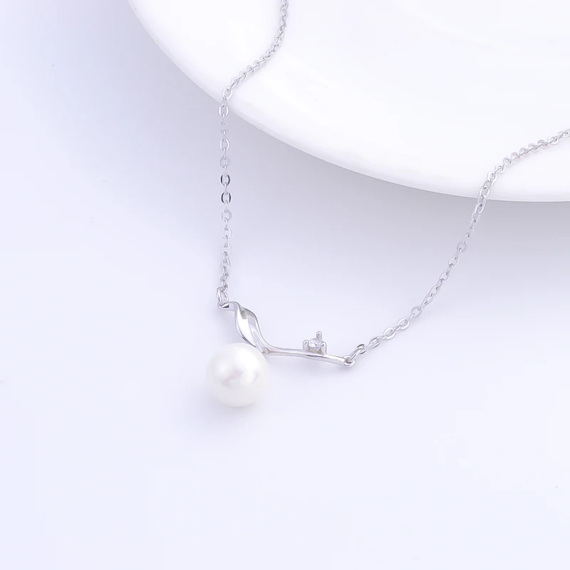 Женское ожерелье из серебра 925 пробы с жемчугом и цирконом | Украшения аксессуары