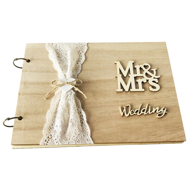 

Wedding Guest Book Wedding Signs Wood Wedding Signature Guest Book Mrs Mr Photo Frame Wedding Decoration 10/20/30/40 Pages