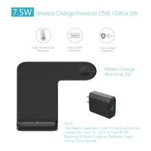 H7JF Mobile Phone Watch 2 in 1 Vertical Convenient Fast Charging Wireless Charging Stand Black Cell Phone Adapters