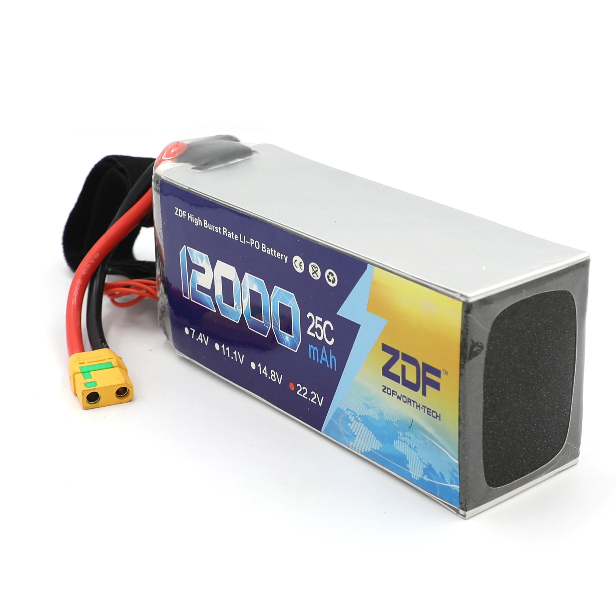 

ZDF RC LiPo Battery 6S 22.2V 12000mAh 25C For RC Helicopter Quadrotor Car Airplane Aircraft Models 6S RC Lithium Batteries