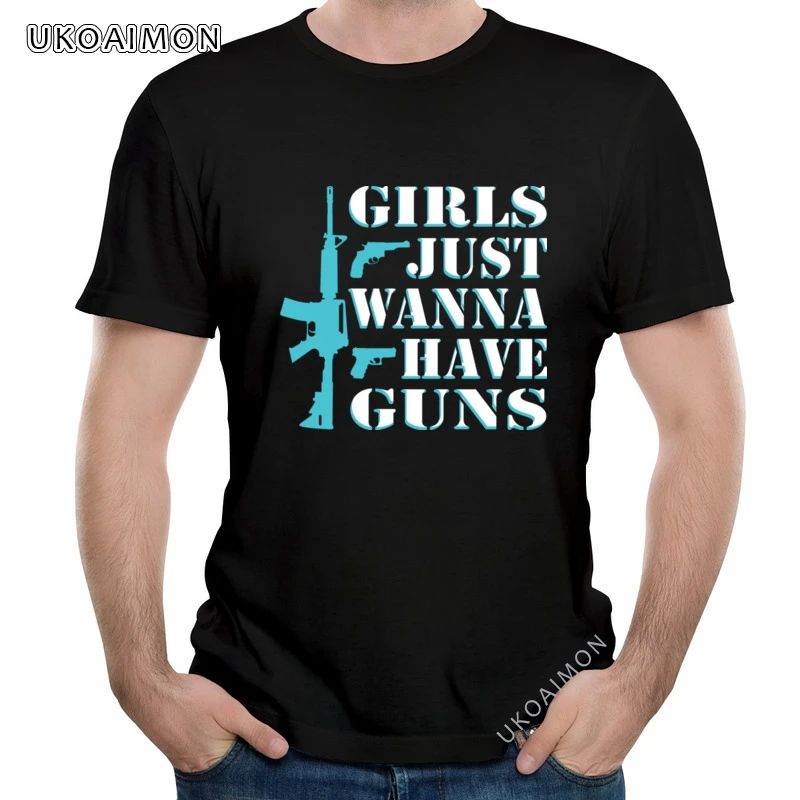 

Совершенно новые забавные летние свободные футболки из 100% хлопка с рисунком девушек, просто хотите иметь оружие, специальные Мультяшные фу...