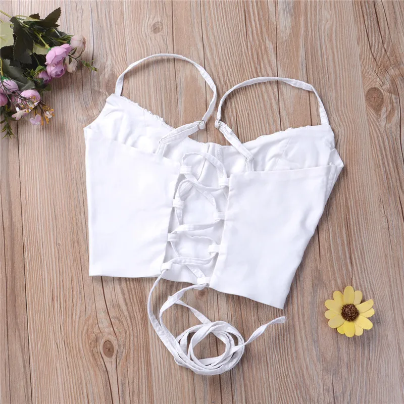 

2019 Hot summer women lady camis fashion Sleeveless Push-up Cropped vest top Sexy Club Bandage Casual backless solid white black