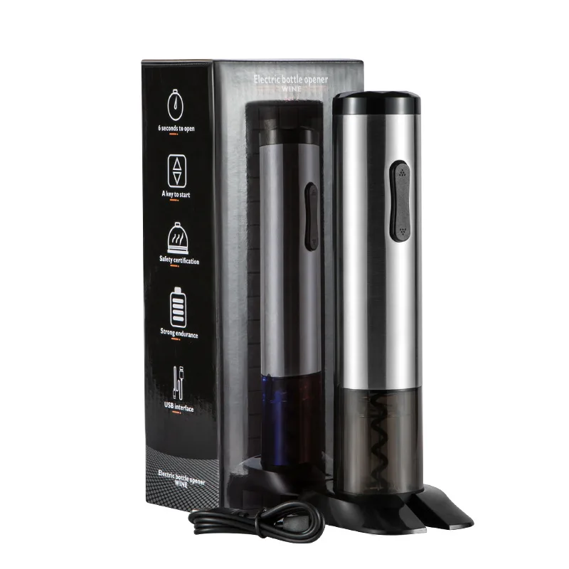 

Electric Wine Opener Rechargeable Corkscrew Foil Cutter Set Automatic Bottle Opener for Wine Kitchen Gadgets Can Opener