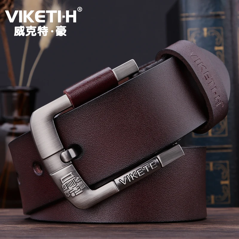 Ремень мужской из натуральной воловьей кожи однотонный пояс с простой пряжкой