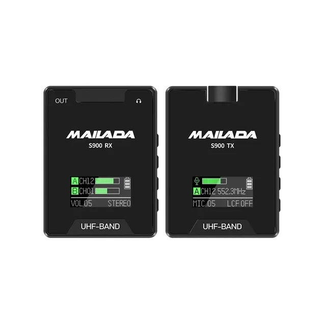 Mailada S900 Pro UHF wireless microphone TX RX for DSLR Smartphone Vlog Interview iPhone Android PK Rode comica saramonic BOYA |