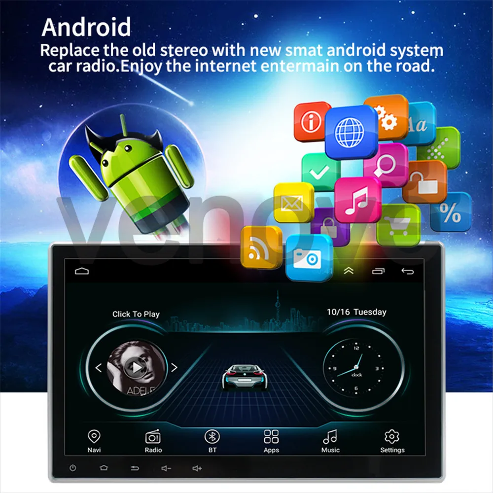 Вращающийся 1DIN Android 9,1 автомобильный Радио мультимедийный плеер gps Wifi Bluetooth Автомобильный MP5 Аудио Стерео Зеркало Ссылка Универсальный