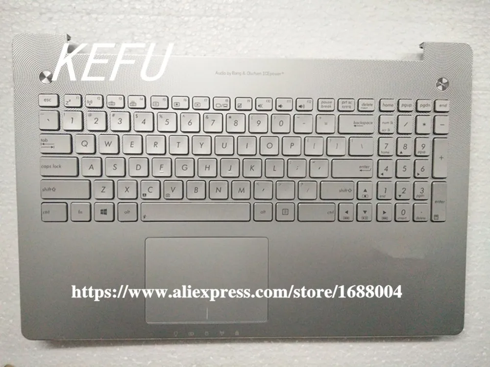 KEFU ноутбук c чехол Упор для рук с США клавиатура для ASUS N750 N550 N750Y4JK N551J G60V - Цвет: With touchpad