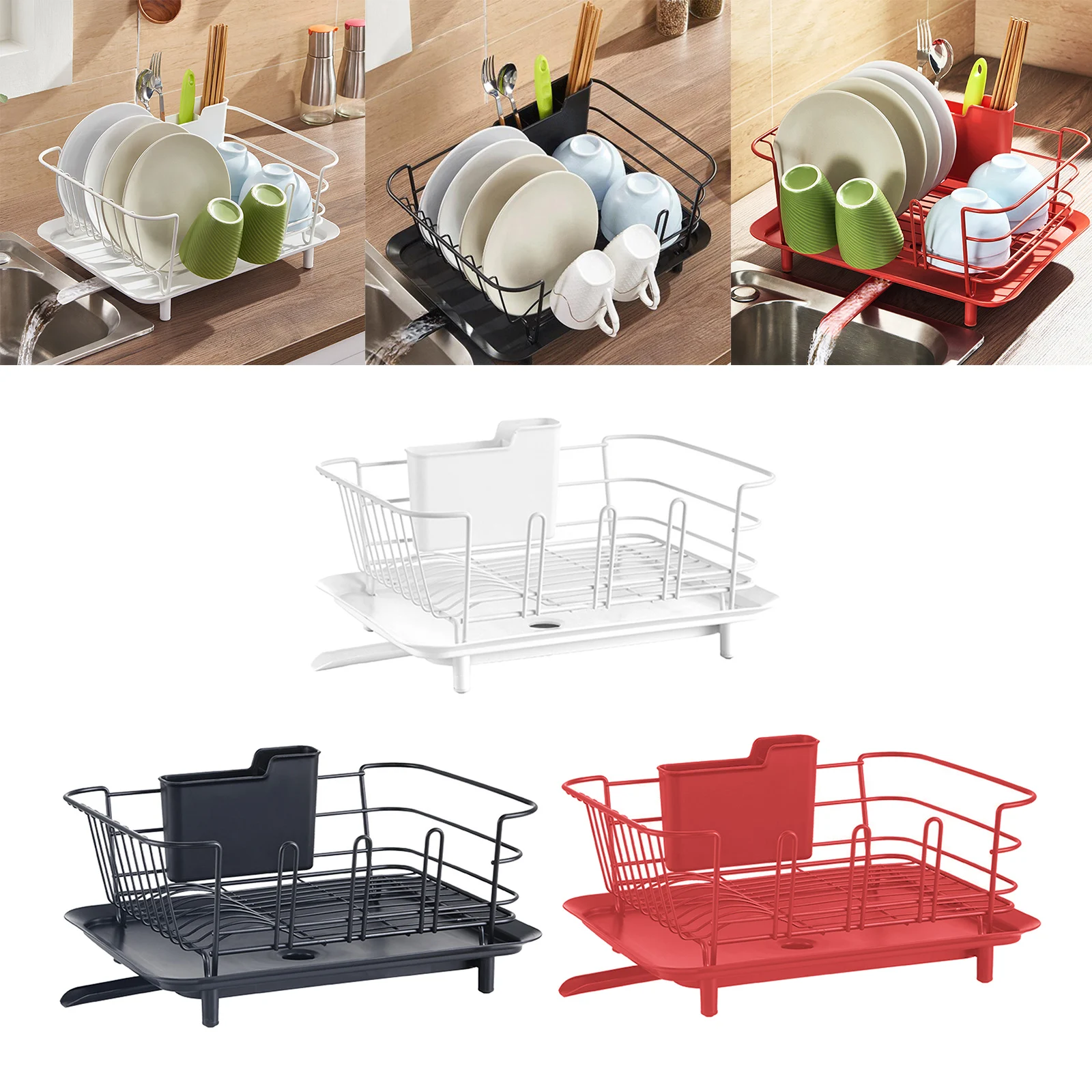 

Stainless Steel Chopsticks Cup Dish Rack Drying Tray Kitchen Cutlery Holder