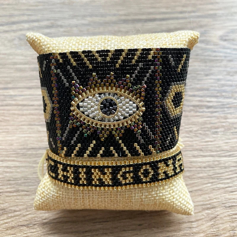 Rttooas MIYUKI браслеты со сглаза женский черный браслет с подвеской Турецкий Дурной