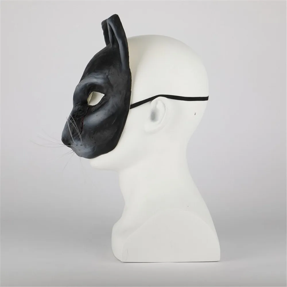 Movie Pet Sematary Ellie's Cat Cosplay Face Mask Latex Scary Creepy Half Adult Unisex Props Party Halloween | Тематическая