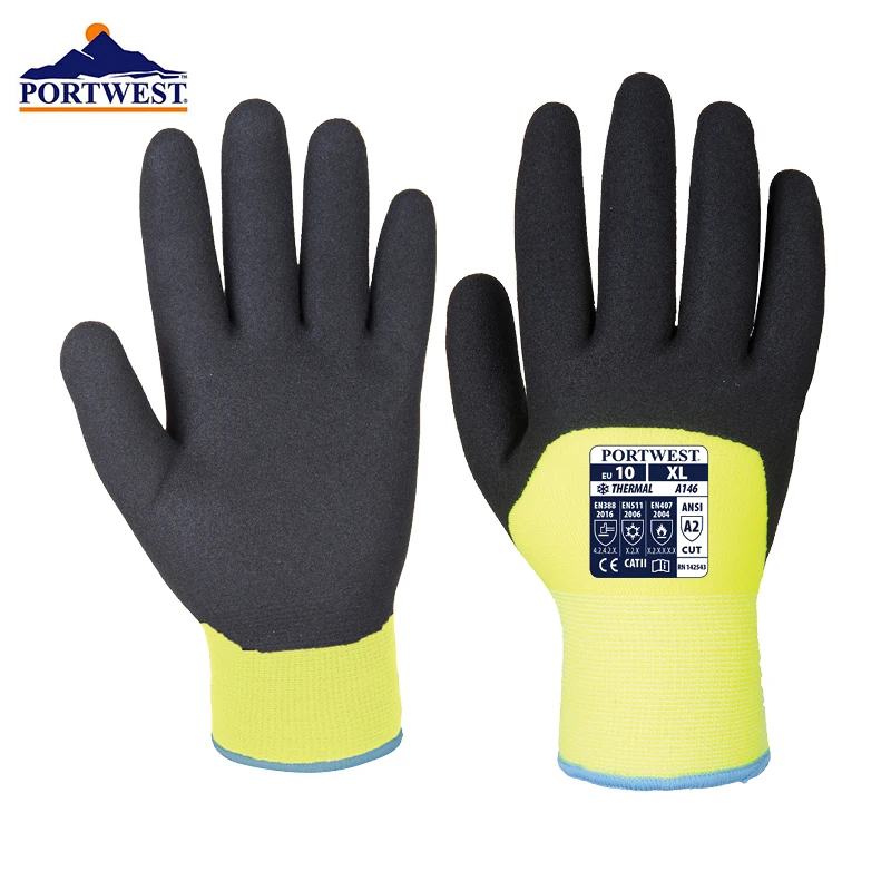 

Зимние перчатки Portwest Arctic, нитриловые матовые теплые перчатки с сильным захватом, износостойкие рабочие перчатки, защита рук