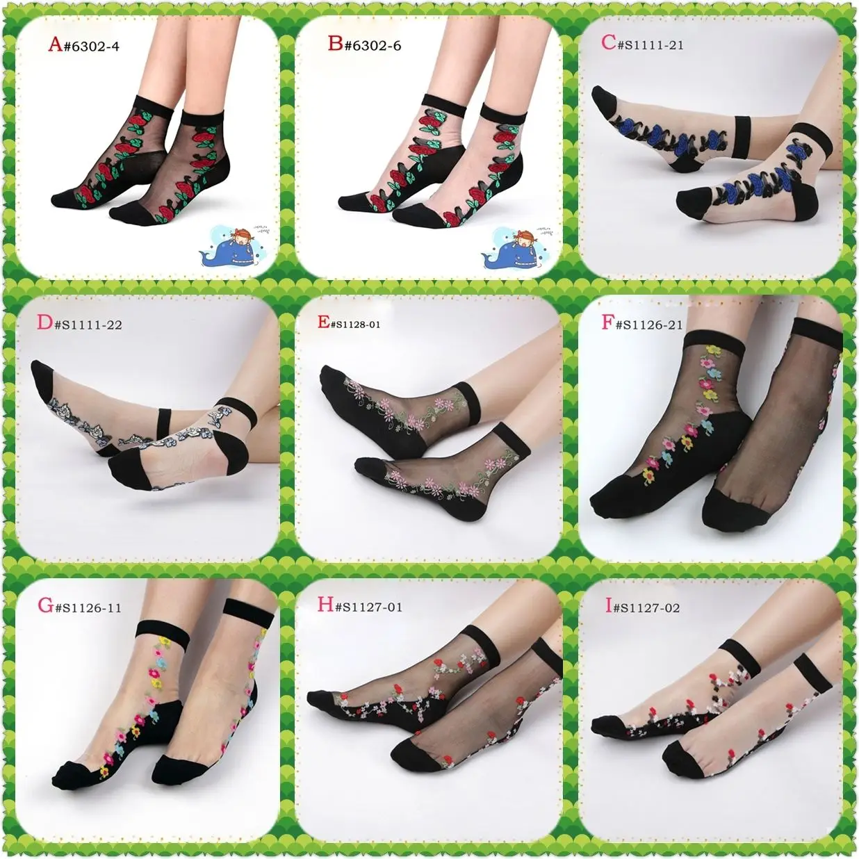 Stylish Women Lady Ultra-Thin Transparent Crystal Lace Elastic Short Ankle Socks |