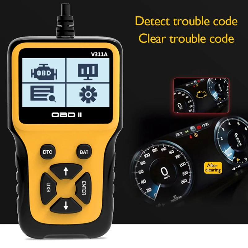 V311A OBD II Scanner Car Diagnostic Tool Fault Code Reader for All 1996 and Newer Compliant Vehicles |