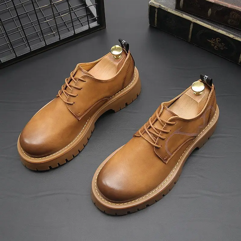 Harga CuddlyIIPanda Sepatu Kasual Fashion Pria Sneakers Sol Tebal Musim Semi Musim Gugur Sepatu Bot Pergelangan Kaki Santai Desainer Mewah Retro Baru