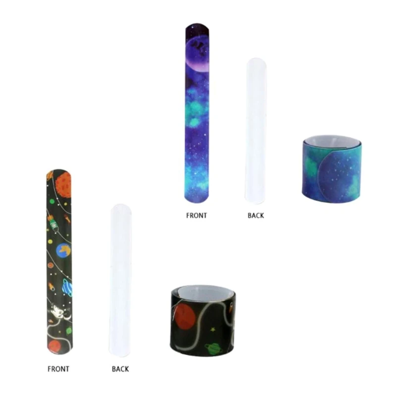 

Slap Bracelets Wristbands Outer Space Print Design for Kids Valentine’s Day Prop