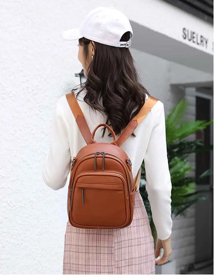 

Chuwanglin Casual Backpack Female Leather Women's backpack Large Capacity School Bag for Girls Leisure Shoulder Bags A501105