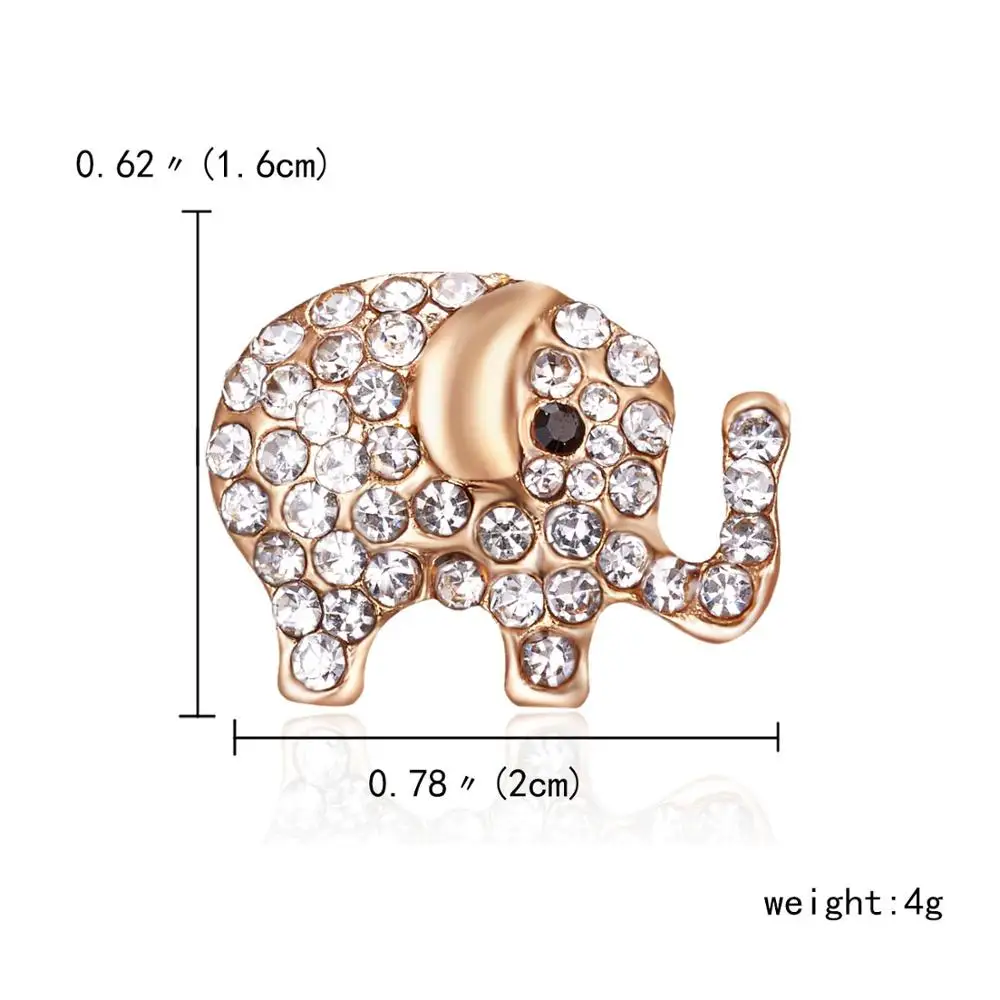 Elephant2 Ринху Новая модная женская брошь сверкающие хрустальные стразы Снежинка свадебная брошь булавка животное лошадь слон зимние украшения - Окраска металла: Elephant2