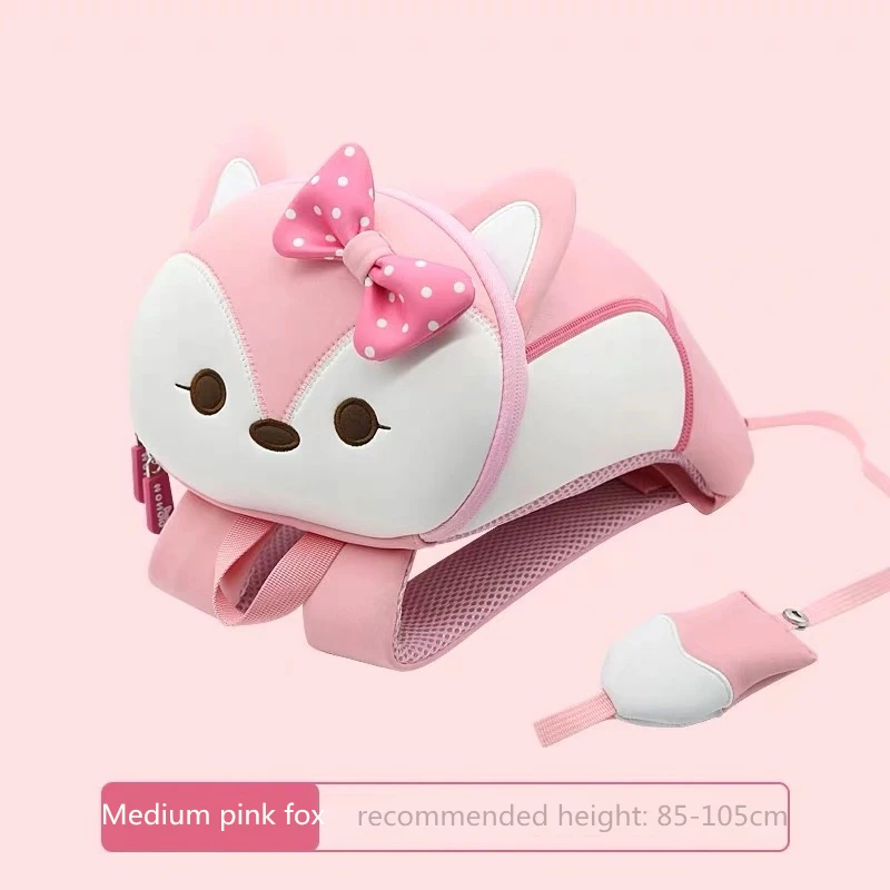 M pink fox Рюкзак NOHOO с 3D рисунком, Детская сумка для девочек и мальчиков, школьные сумки mochila escolar, милые водонепроницаемые Рюкзаки для детского сада - Цвет: M pink fox