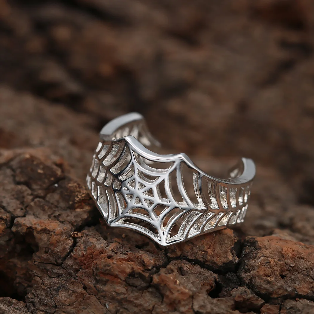 

Bat Rings For Women Men Spider Web Gold Silver Color Opening Adjustable Encircle Ring Party Jewelry Gifts Bijoux
