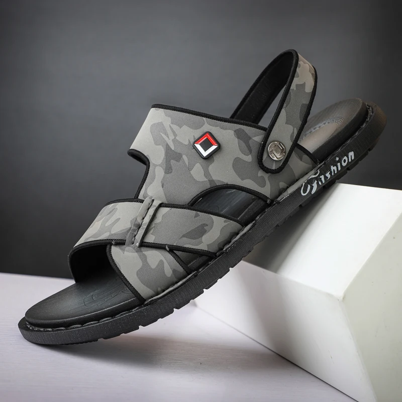 

Summer Leisure Beach Men's Shoes High Quality Leather Sandals Large Size Men's Slippers Size New Fashion Youth Student Shoes