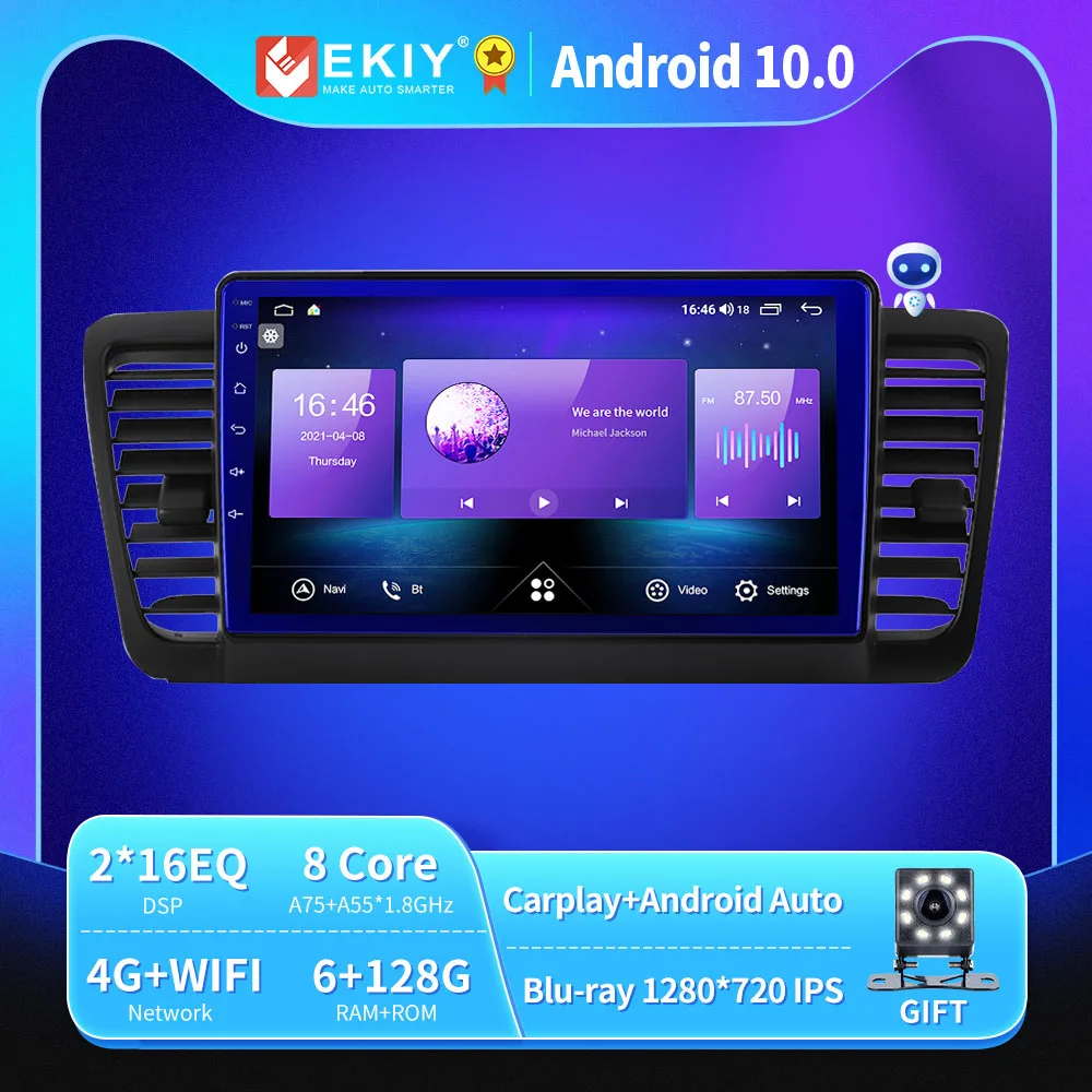 

EKIY Android Radio For Subaru Legacy Outback 2003-2009 Autoradio Blu-ray 1280*720 IPS/QLED Multimedia Player Navi GPS HU No 2Din