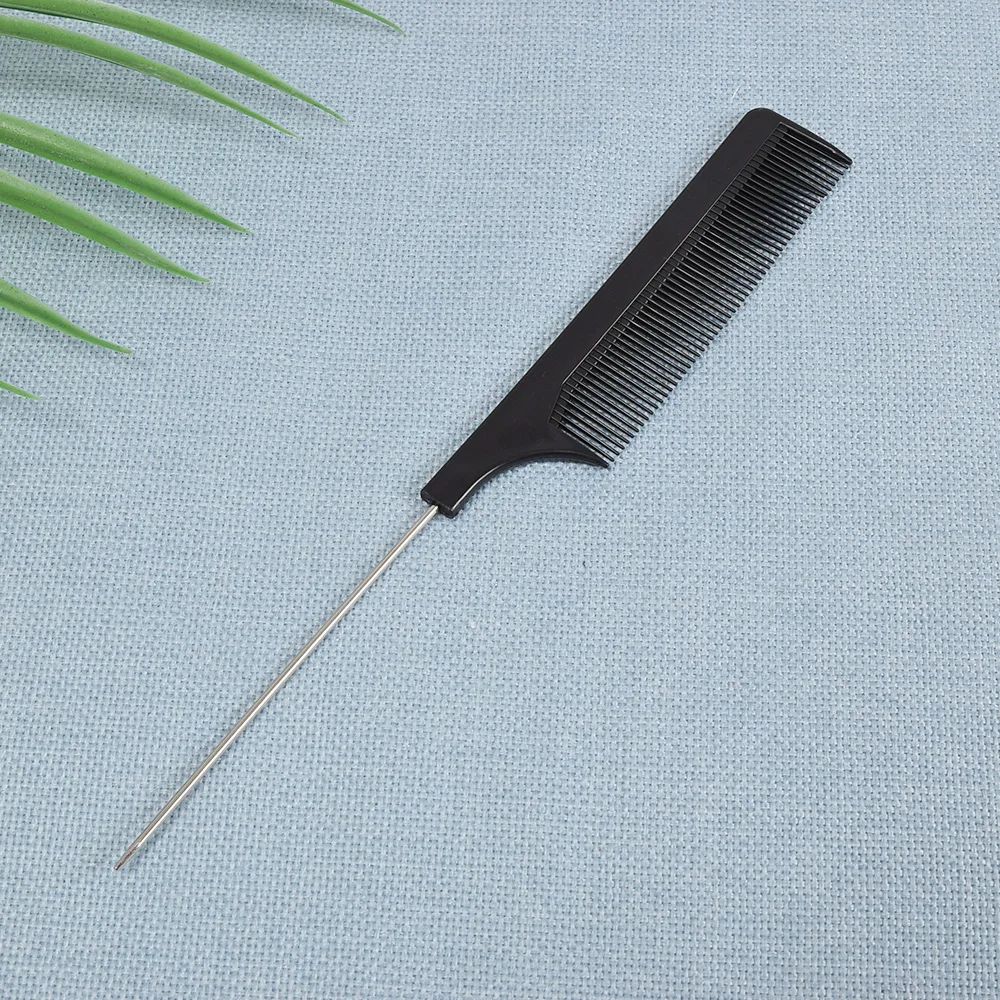 

Hot Sale Fine-tooth Metal Pin Hairdressing Hair Styling Rat Tail Comb Black